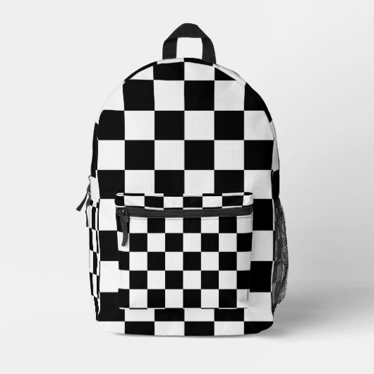 Moderne tiener skandinaviër geruit Zwart Wit Bedrukte Rugzak (Voorkant)