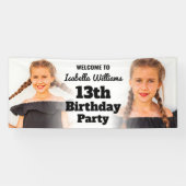 Moderne Tiener Verjaardagsfeestbanner Welkomstbord Spandoek (Horizontaal)