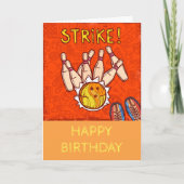 Moderne tienkegelige bowlingplezier sport kaart (Voorkant)