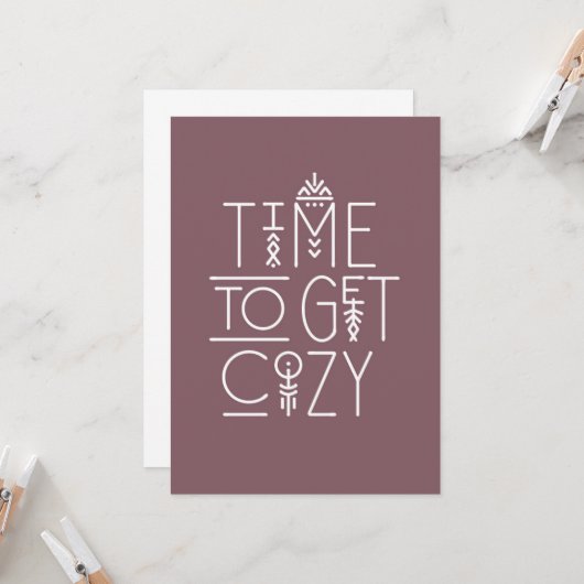 Moderne tijd om gezellig design te krijgen kaart (Voorkant / Achterkant in situ)