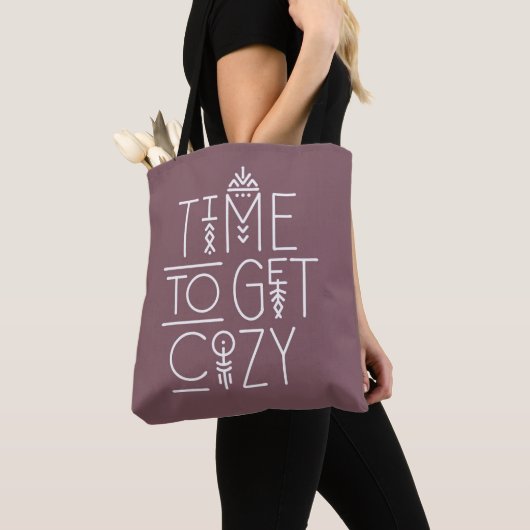 Moderne tijd om gezellig design te krijgen tote bag (Dichtbij)