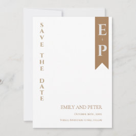 Moderne tijdelijke minimalistische monogram bruilo save the date