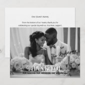 Moderne tijdloze minimalistische trouwfoto bedankkaart (Voorkant / Achterkant)