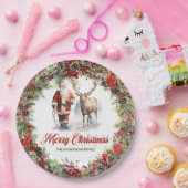 Moderne tijdloze waterverf Sinterklaas rendieren Papieren Bordje (Feest)