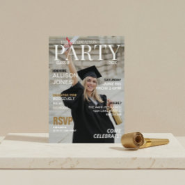 Moderne Tijdschrift Foto Afstudeerfeest Kaart