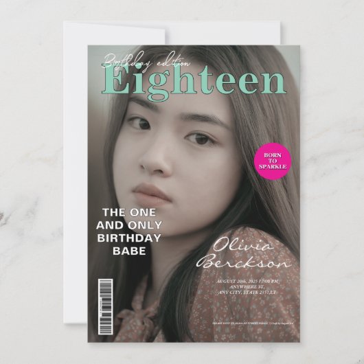 Moderne Tijdschrift omslag 18e verjaardag Kaart (Voorkant)