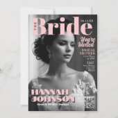 Moderne tijdschriftcover Bruidsfeest Kaart (Voorkant)