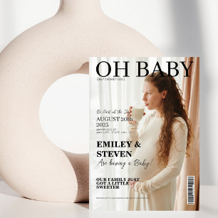 Moderne tijdschriftcover foto Baby shower Kaart