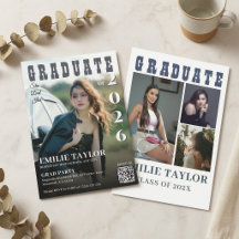 Moderne Tijdschriftcover Then & Now Foto QR Code
