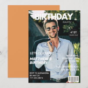Moderne tijdschriftcover voor hem 41e verjaardag kaart