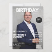 Moderne tijdschriftcover voor hem 59e verjaardag kaart (Voorkant)
