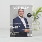Moderne tijdschriftcover voor hem 59e verjaardag kaart (Staand voorkant)
