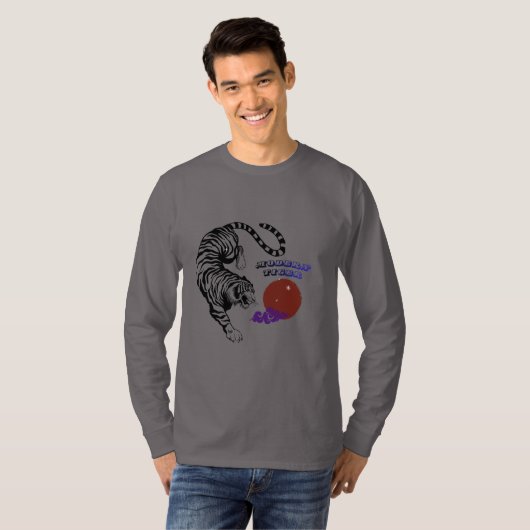 Moderne Tijger Grafische Kunst T-shirt (Voorkant volledig)