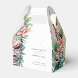 Moderne Tiki Masker Strand Bruiloft Bedankdoosjes