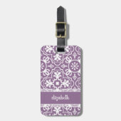 Moderne Tile Pattern Contact Information - orchid Bagagelabel (Voorkant verticaal)