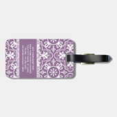 Moderne Tile Pattern Contact Information - orchid Bagagelabel (Achterkant horizontaal)