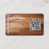 Moderne Timmerman Sjablonen QR Code Generator Visitekaartje (Voorkant)