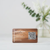 Moderne Timmerman Sjablonen QR Code Generator Visitekaartje (Staand voorkant)