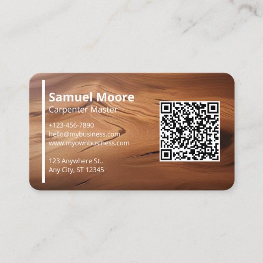Moderne timmerman Sjablonen QR-codegenerator Visitekaartje (Voorkant)