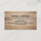 Moderne timmerwerk service en handyman hout visitekaartje (Achterkant)