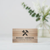 Moderne timmerwerk service en handyman hout visitekaartje (Staand voorkant)