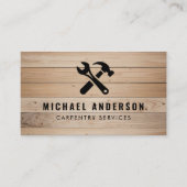 Moderne timmerwerk service en handyman hout visitekaartje (Voorkant)