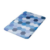 Moderne tinten blauw wit hexagonaal geometrisch badmat (Gekanteld)
