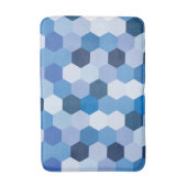 Moderne tinten blauw wit hexagonaal geometrisch badmat (Voorkant Verticaal)