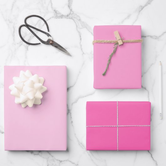Moderne Tinten Neon Heet Roze Inpakpapier Vel (Voorkant)