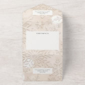 Moderne tinten van beige sneeuwvlok all in one uitnodiging (Buitenkant)