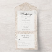 Moderne tinten van beige sneeuwvlok all in one uitnodiging (Binnen)