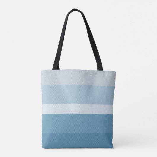Moderne tinten van blauwgroen blauwe strepen tote bag (Achterkant)