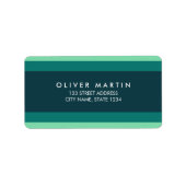 Moderne tinten van Blauwgroen groen kleurenblok Ad Etiket (Voorkant)