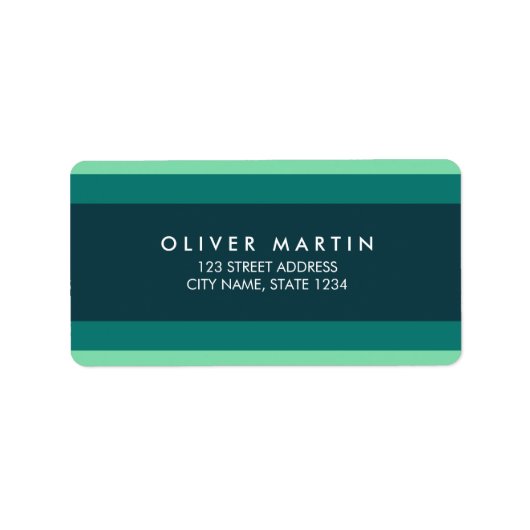 Moderne tinten van Blauwgroen groen kleurenblok Ad Etiket (Voorkant)