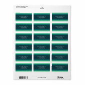 Moderne tinten van Blauwgroen groen kleurenblok Ad Etiket (Full Sheet)