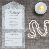 Moderne tinten van Ice Blue Sneeuwvlok All In One Uitnodiging