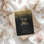 Moderne tipografie op 40 verjaardag glitter goud z<br><div class="desc">Moderne tipografie van de 40ste verjaardag,  zwart en gouden effect,  glitter verjaardagsuitnodiging. Het moderne monochrome ontwerp van de manuscripttekst. Een deel van een collectie.</div>