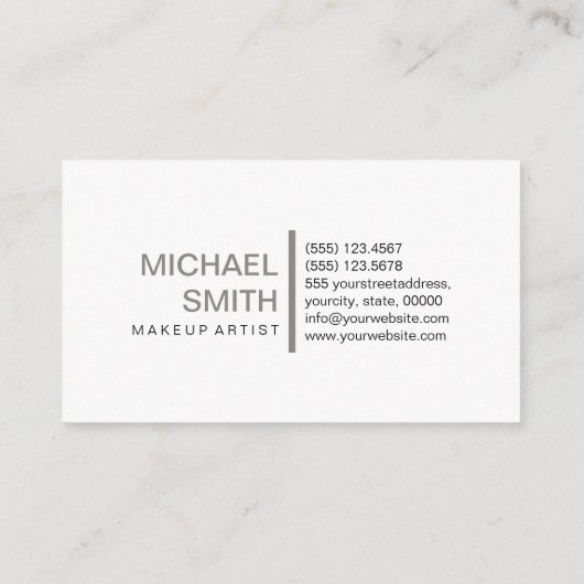 Moderne Titanium Professional Plain White Visitekaartje (Achterkant)