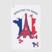 Moderne TOEGEVOEGD AAN PARIS-monogram Golfhanddoek (Voorkant)