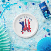 Moderne TOEGEVOEGD AAN PARIS-monogram Papieren Bordje (Feest)