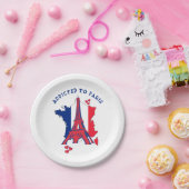 Moderne TOEGEVOEGD AAN PARIS-monogram Papieren Bordje (Feest)