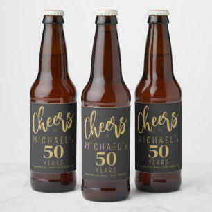 Moderne toejuichingen aan 50 jaar gouden zwarte ve bier etiket