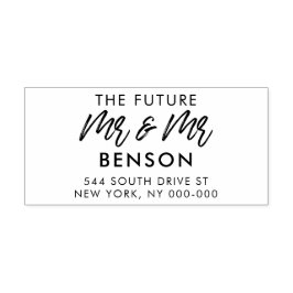 Moderne toekomst Mr & Mr gay bruiloft retouradres Zelfinktende Stempel