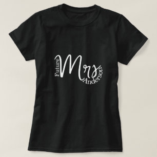 moderne toekomst Mrs. script vrijgezellenbruid T-shirt
