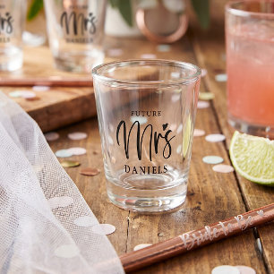 Moderne Toekomstige Mevrouw Verlovingsnaam Shot Glas