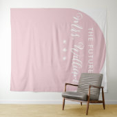 Moderne Toekomstige Mrs Bruiloft Roze Boog Wandkleed (In Situ (horizontaal))