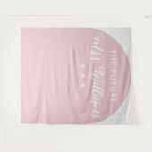 Moderne Toekomstige Mrs Bruiloft Roze Boog Wandkleed (Voorkant (horizontaal))