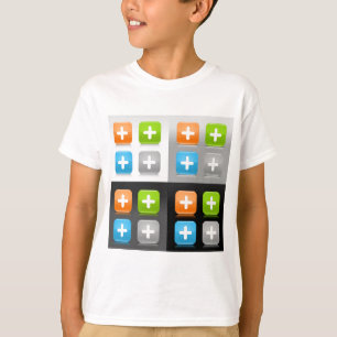 Moderne Toevoeging Wiskunde Symbool Glanzende Glas T-shirt