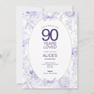Moderne Toilet Bloemig Lila Antiek 90ste Verjaarda Kaart