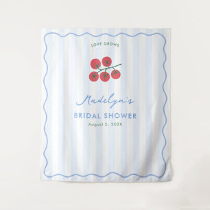 Moderne Tomatenrank Bruiloft Feest Fotobackdrop Wandkleed